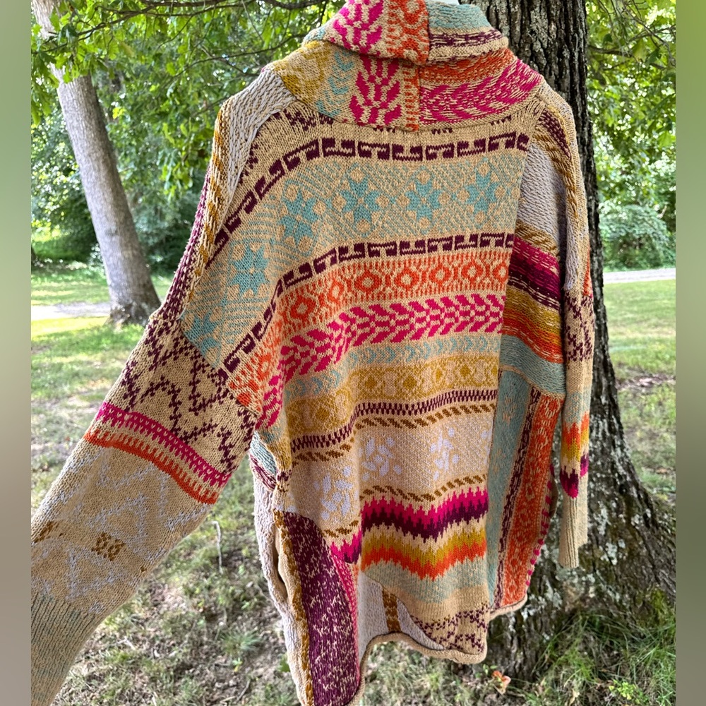 Anthropologie Pilcro Colorful Chunky Knit Cardigan Sweater - Picture 7 of 8